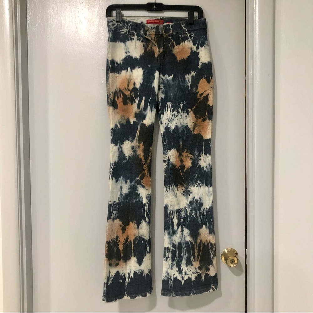 Tie dyed flare jeans